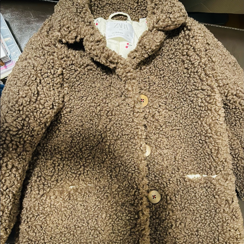 Zara girls teddy coat